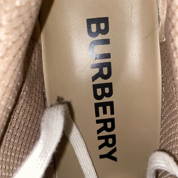 Burberry Leather Sneakers- colors black red and white. Size is 12 size 45 Italy - Picture 6 of 8